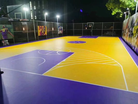 ملعب رياضي في الهواء الطلق مطاط بطل كرة سلة ملعب كرة سلة SPU أرضية رياضية