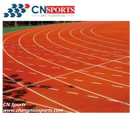 EPDM الحبيبات الأحمر PU مسار الركض الكامل صب بوليوريثان رابطة